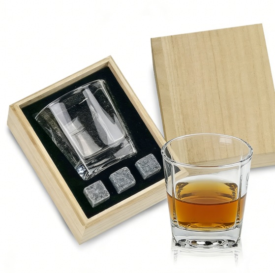Wooden Whisky Glass Box